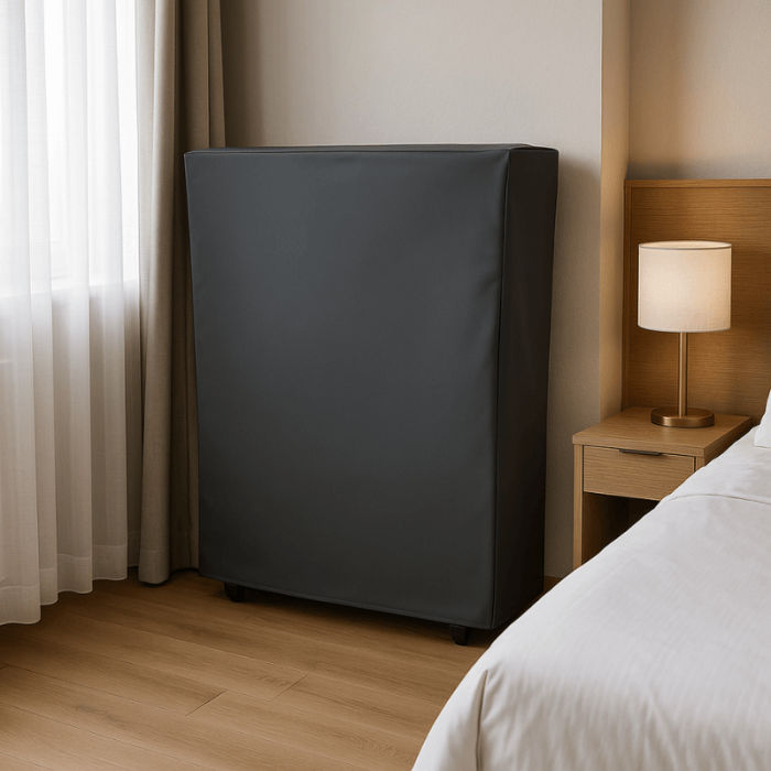 Housse déco pour lit pliant 120 cm gris